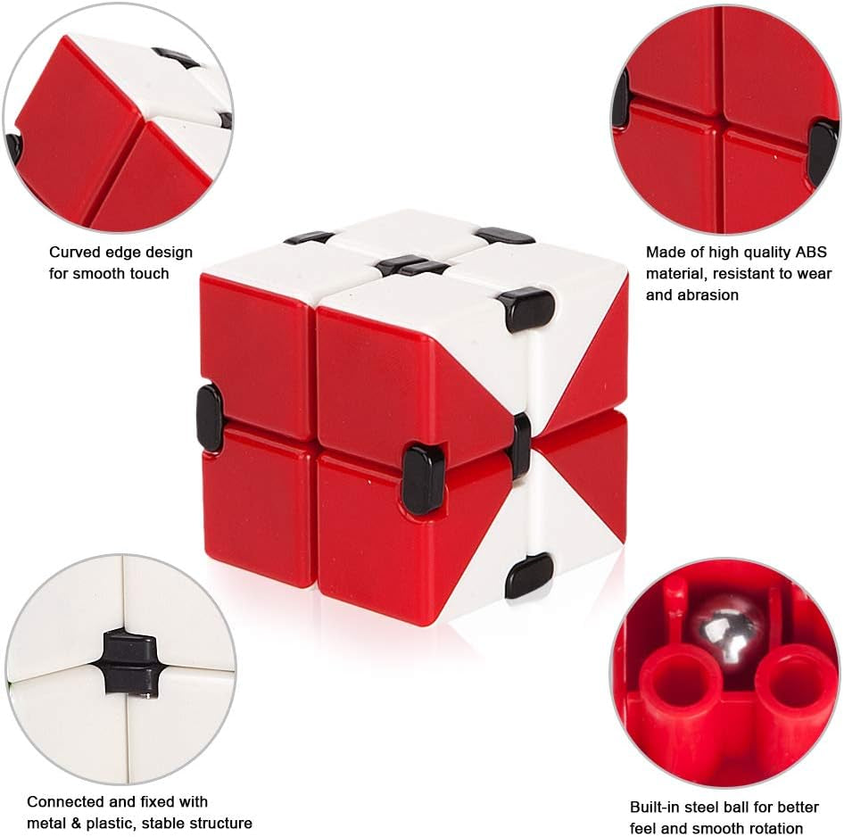 Infinity Cube Sensory Toys for ADD, ADHD Gadgets EDC Fidget Toys Stress Reliever Relaxed Game for Anxiety, Autism, Kids and Adults (Red)