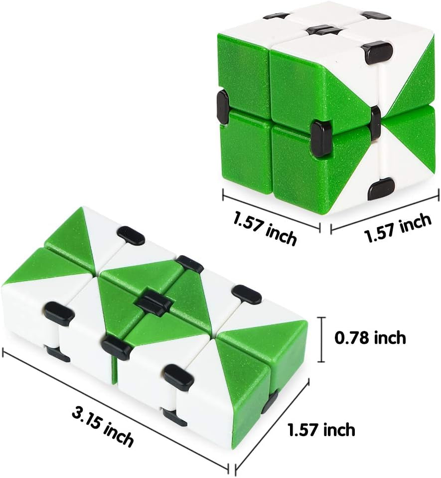Infinity Cube Sensory Toys for ADD, ADHD Gadgets EDC Fidget Toys Stress Reliever Relaxed Game for Anxiety, Autism, Kids and Adults (Green)