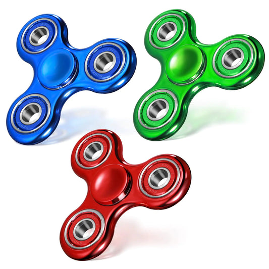 SCIONE 3Pcs Fidget Spinner for Kids Adults Stress Relief Sensory Fidgets Toys Cool Electroplated Fidget Spinners for Kids ADHD Autism Halloween Birthday Gifts Fidgets Classroom Prizes for Boys Girls