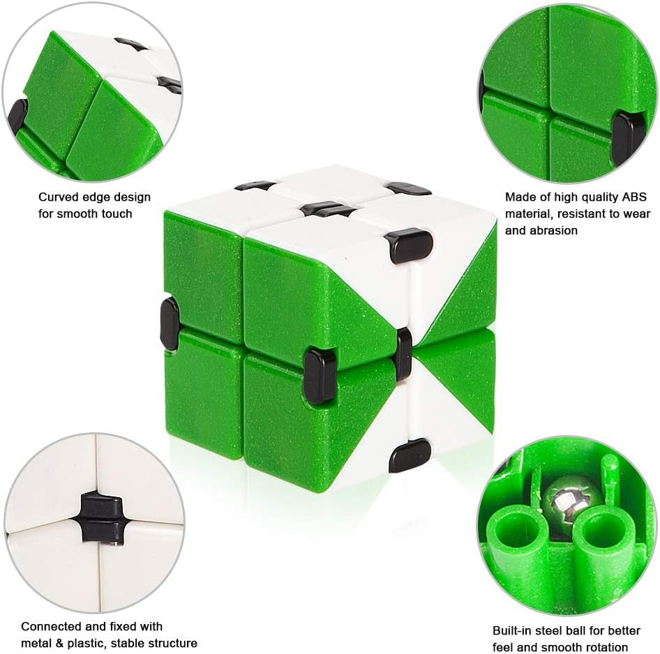 Infinity Cube Sensory Toys for ADD, ADHD Gadgets EDC Fidget Toys Stress Reliever Relaxed Game for Anxiety, Autism, Kids and Adults (Green)