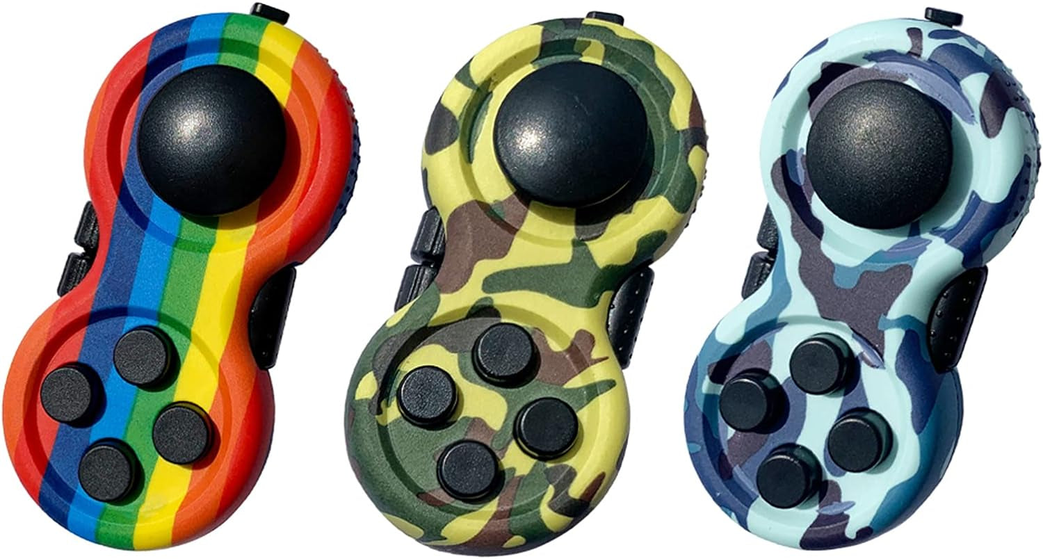 Rainbow Fidget Pad Toy Fidget Controller Pad Fidget Blocks Fidgets Spinner for ADHD ADD OCD Autism Anxiety Stress Relief (Rainbow 1)
