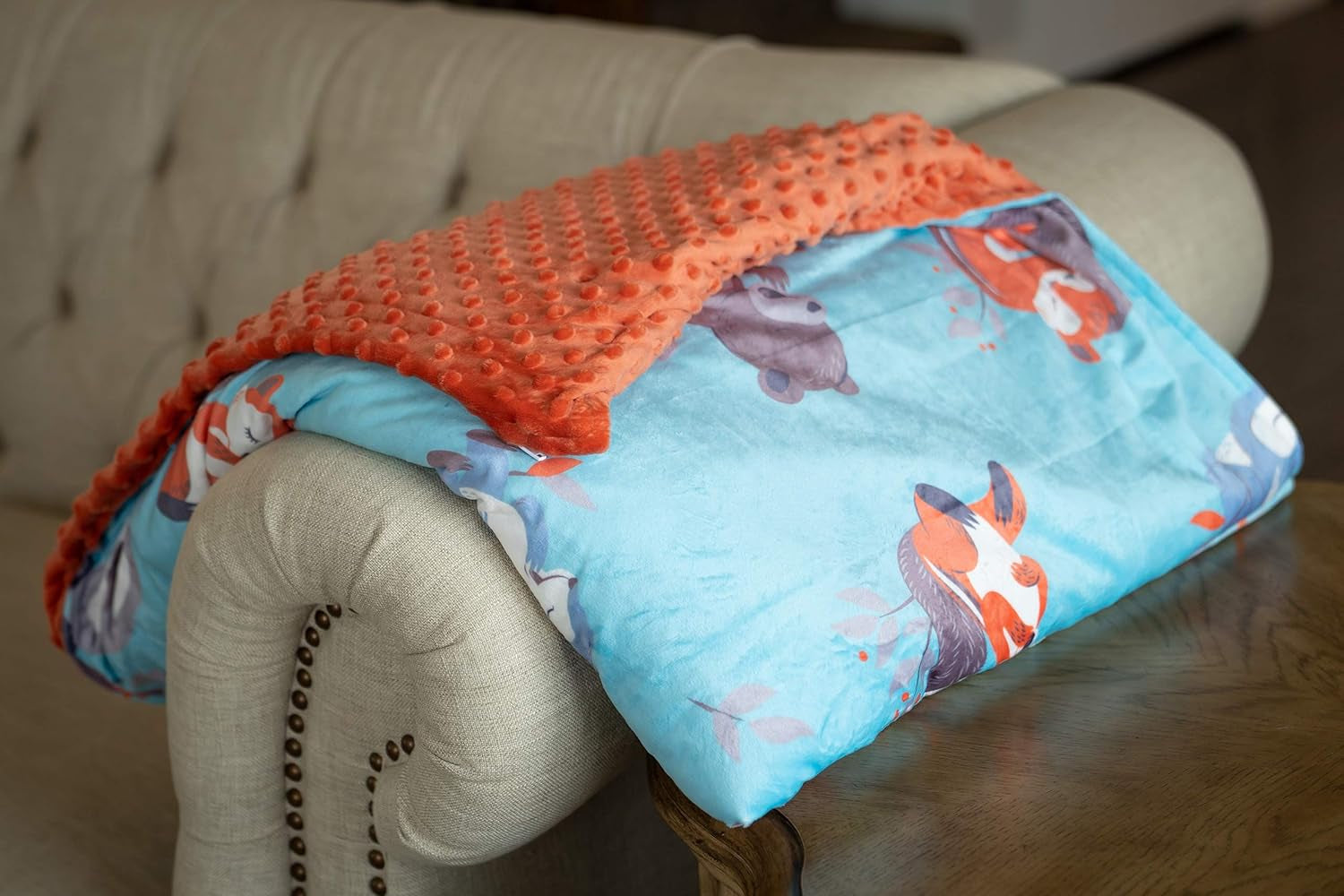 Weighted Blanket for Kids 5Lbs Heavy Blanket, Best for 42-63Lb Children - Warming and Cooling Weighted Comforter with Minky Cover (5Lb, Sleepy Animals)
