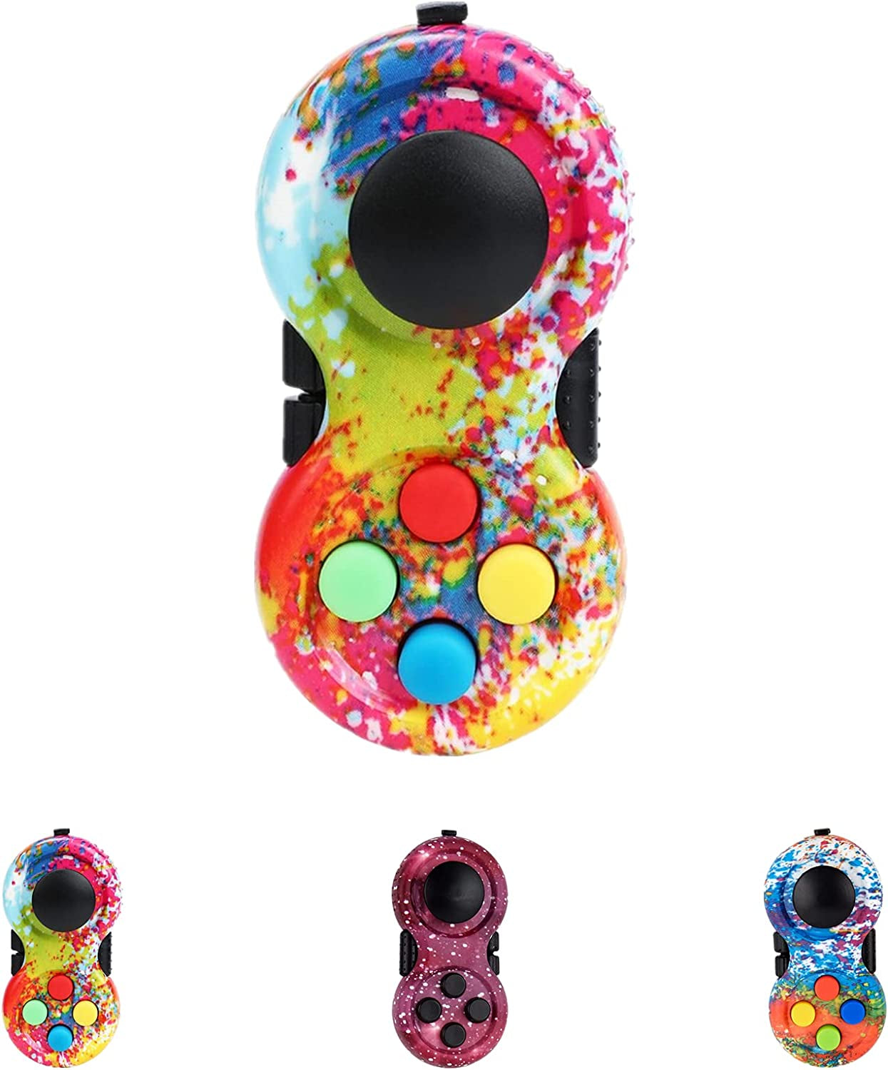 Rainbow Fidget Pad Toy Fidget Controller Pad Fidget Blocks Fidgets Spinner for ADHD ADD OCD Autism Anxiety Stress Relief (Rainbow)