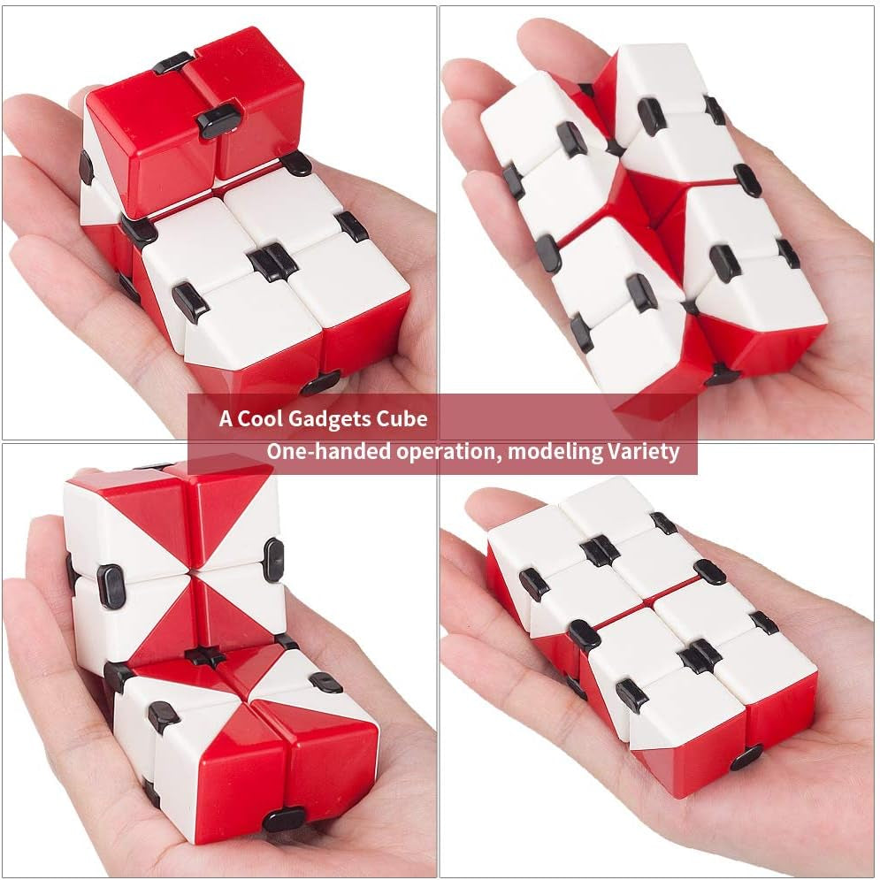 Infinity Cube Sensory Toys for ADD, ADHD Gadgets EDC Fidget Toys Stress Reliever Relaxed Game for Anxiety, Autism, Kids and Adults (Red)