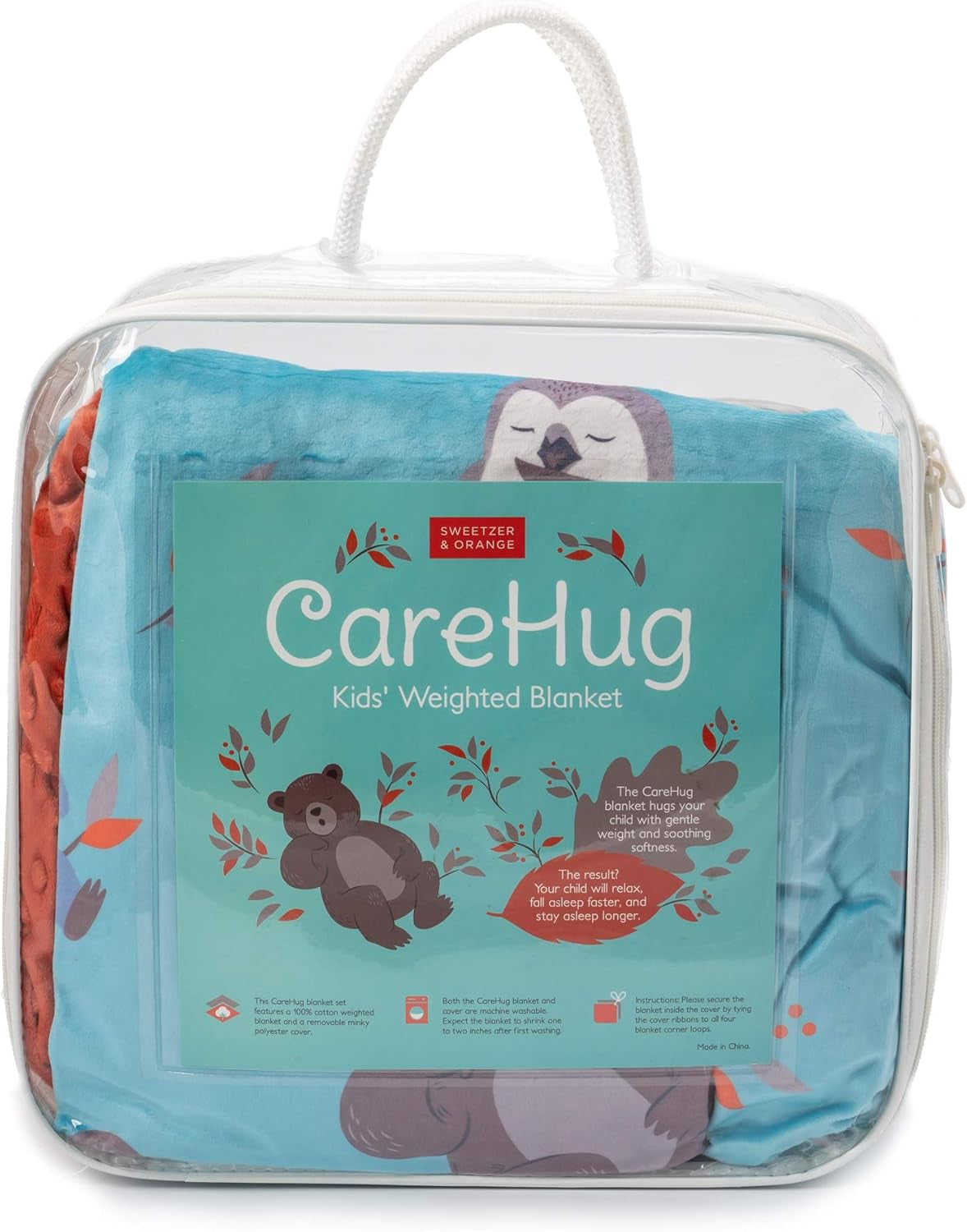 Weighted Blanket for Kids 5Lbs Heavy Blanket, Best for 42-63Lb Children - Warming and Cooling Weighted Comforter with Minky Cover (5Lb, Sleepy Animals)