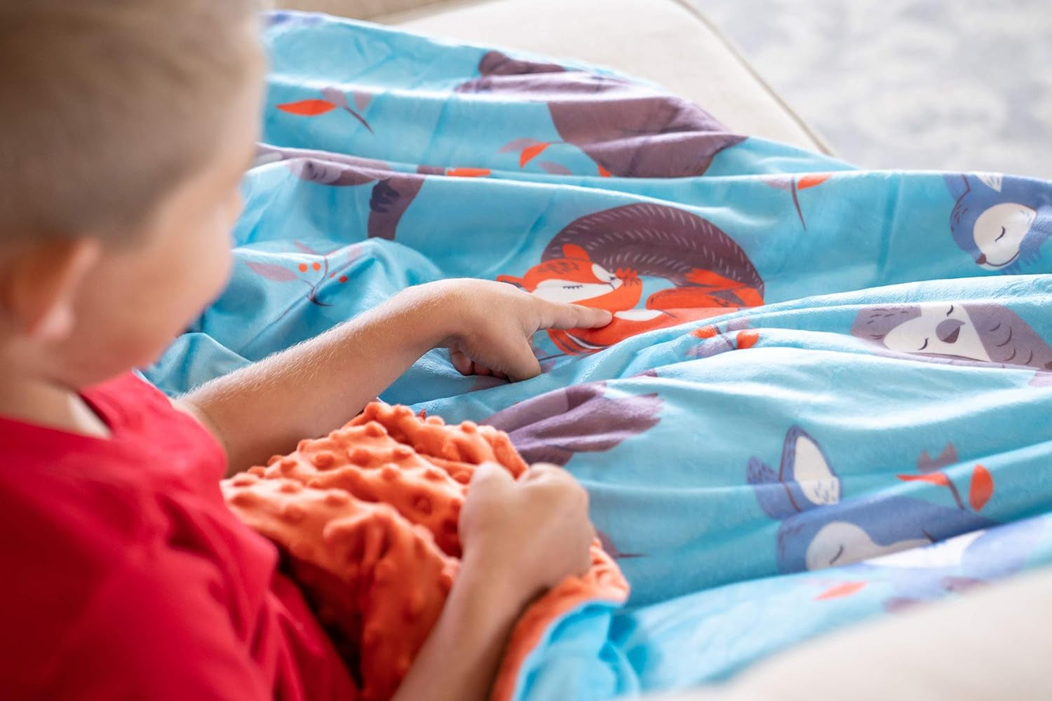 Weighted Blanket for Kids 5Lbs Heavy Blanket, Best for 42-63Lb Children - Warming and Cooling Weighted Comforter with Minky Cover (5Lb, Sleepy Animals)