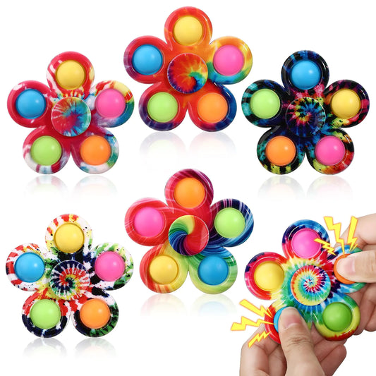 SCIONE 6Pack Pop Fidget Spinners Sensory Fidget Toys for Kids 8-12 4-8 Bulk ADHD Autism Fidget Toys for Toddler 1-3 Boys Girls Stress Anxiety Relief Classroom Prizes Newborn Toys Birthday Gifts