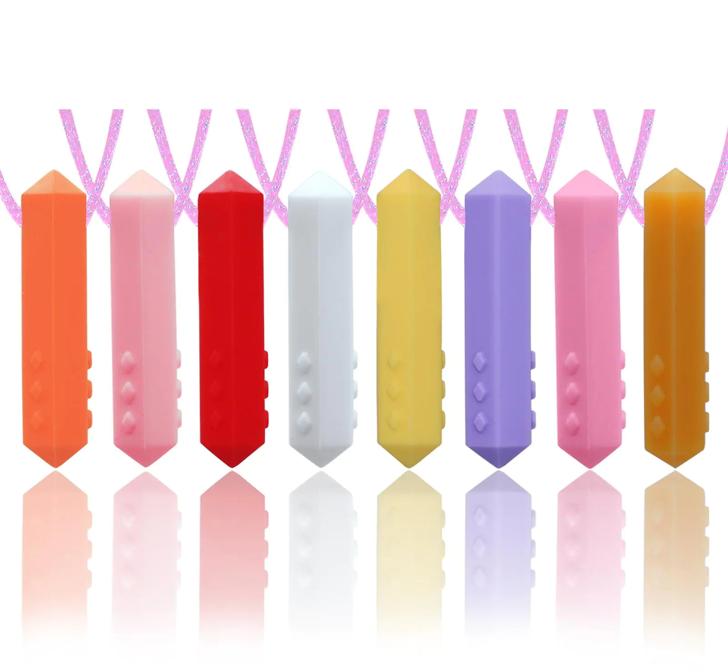 Chew Necklace for Sensory Kids Girls 8 Pack Sensory Chew Necklaces for Autistic Children with ADHD SPD Anxiety Teething Sensory Toys for Kids with Autism Reduce Adults Chewing Biting