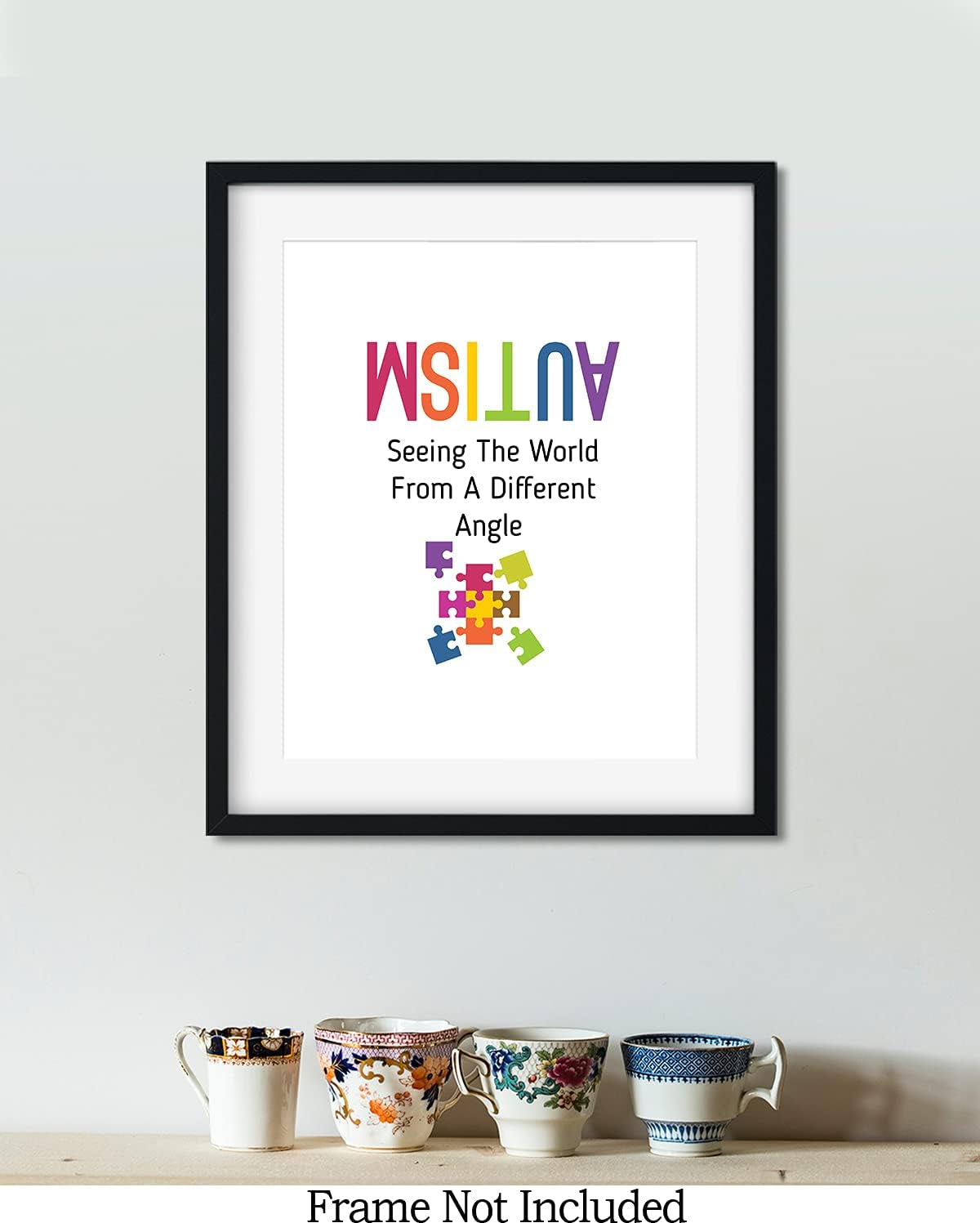 The World from a Different Angle | Autism Awareness Decor | Autism Classroom | Boho Rainbow Decor Classroom | Autism Sign | Autism Art Wall Decor Classroom | Autistic Decorations - 8X10 Unframed Print