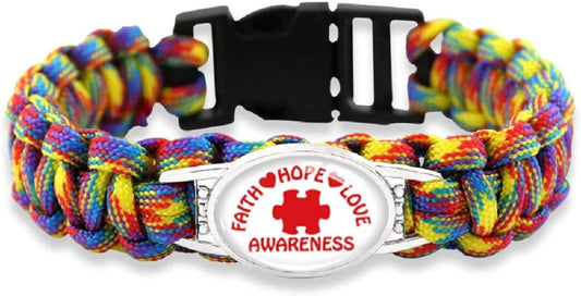 Autism Puzzle Pieces Awareness Paracord Bracelets