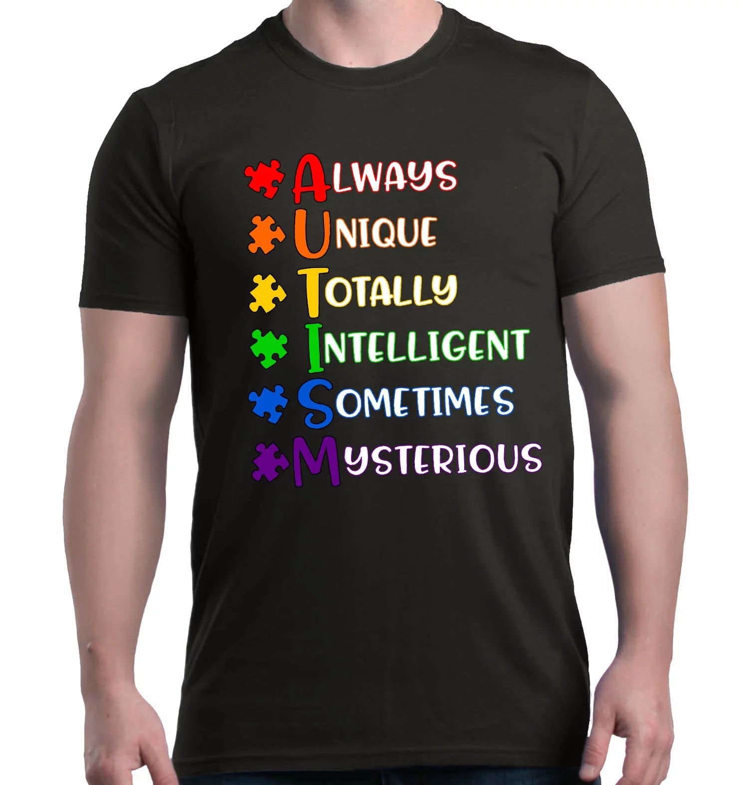 Men'S Always Unique Autism Awareness Graphic T-Shirt X-Large Black