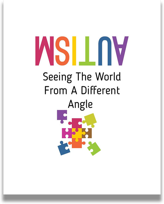 The World from a Different Angle | Autism Awareness Decor | Autism Classroom | Boho Rainbow Decor Classroom | Autism Sign | Autism Art Wall Decor Classroom | Autistic Decorations - 8X10 Unframed Print