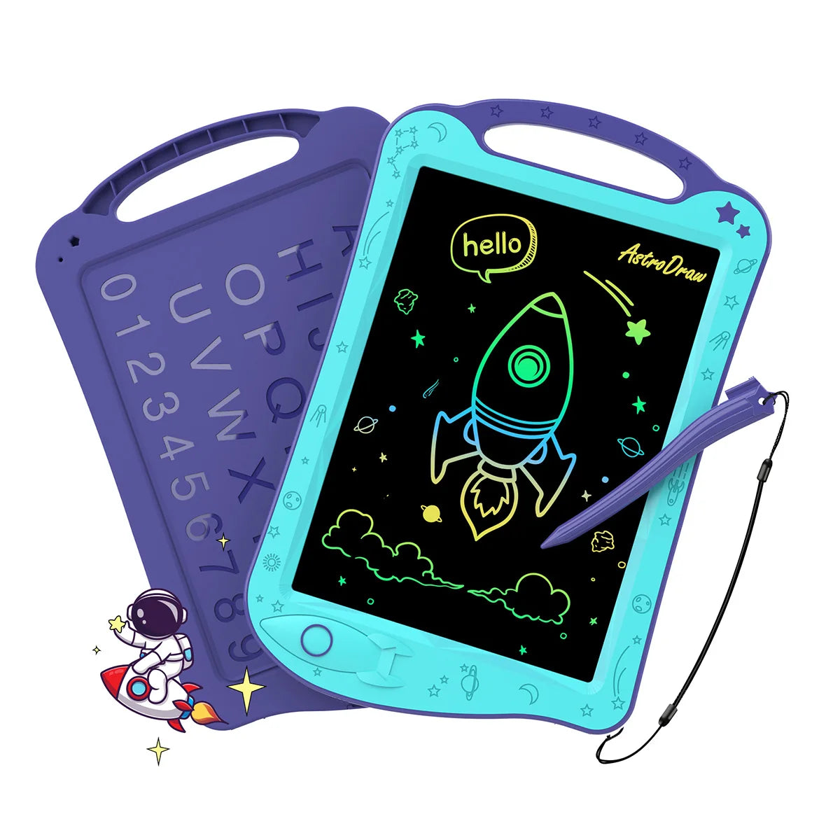 Astrodraw Colored Drawing Tablet for Kids Travel Activities Toy Space Doodle Board Autism Sensory Toddler Gifts for Birthday