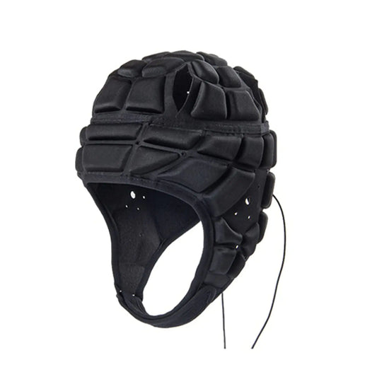 Adults Youth Kids Rugby Helmet Soft Shell Headgear 7v7 Soccer Goalie Foam Padded Head Protector Support Goalkeeper Adjustable Autism Helmet Rugby Flag Football Helmet