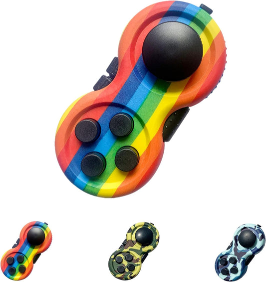 Rainbow Fidget Pad Toy Fidget Controller Pad Fidget Blocks Fidgets Spinner for ADHD ADD OCD Autism Anxiety Stress Relief (Rainbow 1)