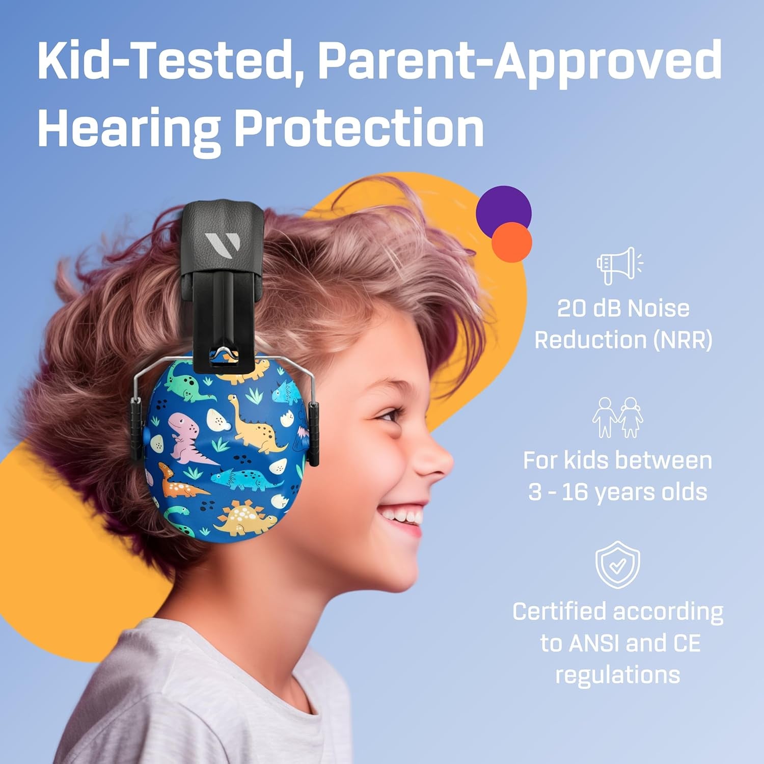 Kids Ear Protection, Noise Canceling Headphones Kids, Age 3-16, 26Db/27Db Noise Reduction, Ear Muffs for Kids