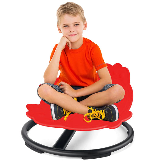 UHCEMT Sensory Swivel Chair for Autism Kids Sensory Spin Chair Seat Improve Physical Coordination Wobble Chair for Kids Sit and Spin Relief of Motion Sickness (Red)